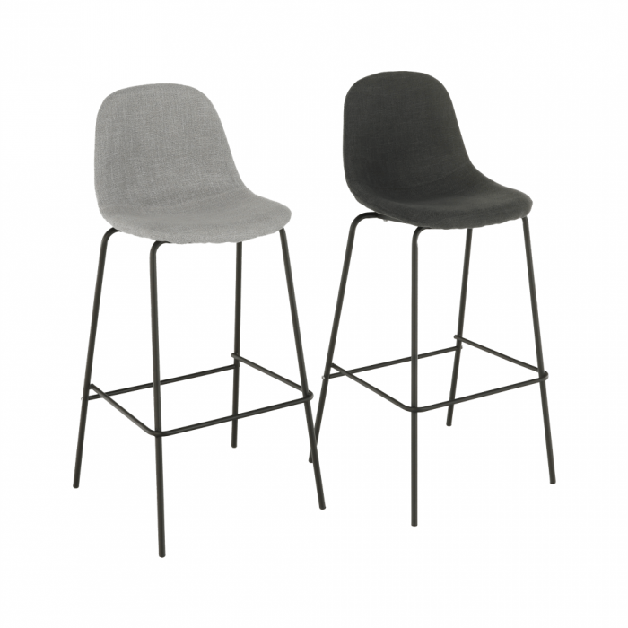 Scaun bar, material textil gri închis/metal, MARIOLA 2 NEW [17]