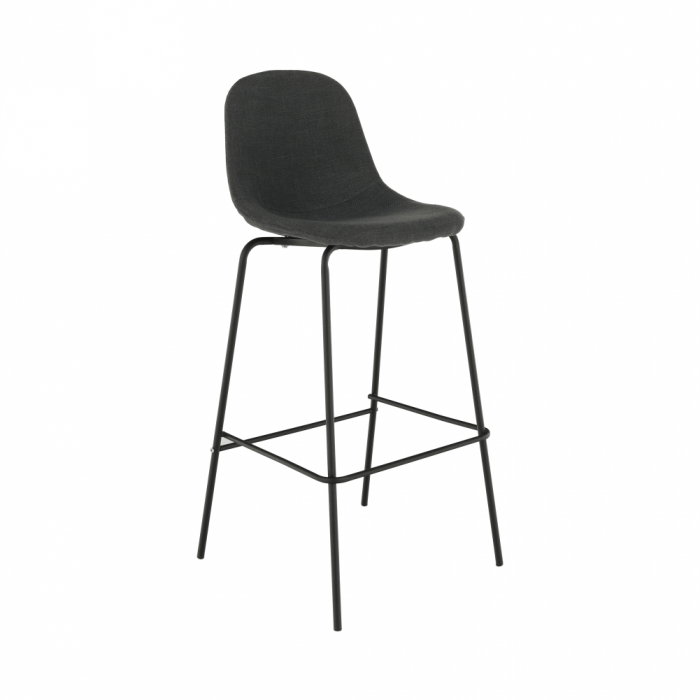 Scaun bar, material textil gri închis/metal, MARIOLA 2 NEW [8]