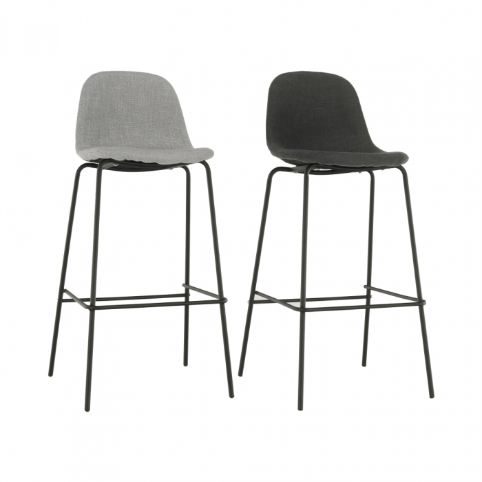 Scaun bar, material textil gri închis/metal, MARIOLA 2 NEW [4]