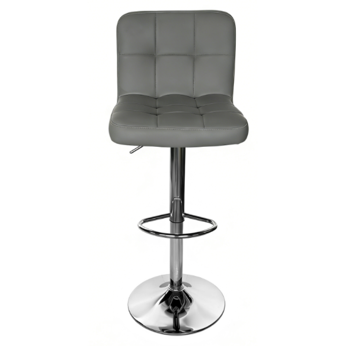 Scaun bar, piele ecologică gri/crom, KANDY 2 NEW [3]