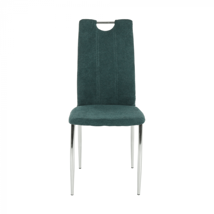 Scaun bucătărie, material textil azur/crom, OLIVA NEW [10]
