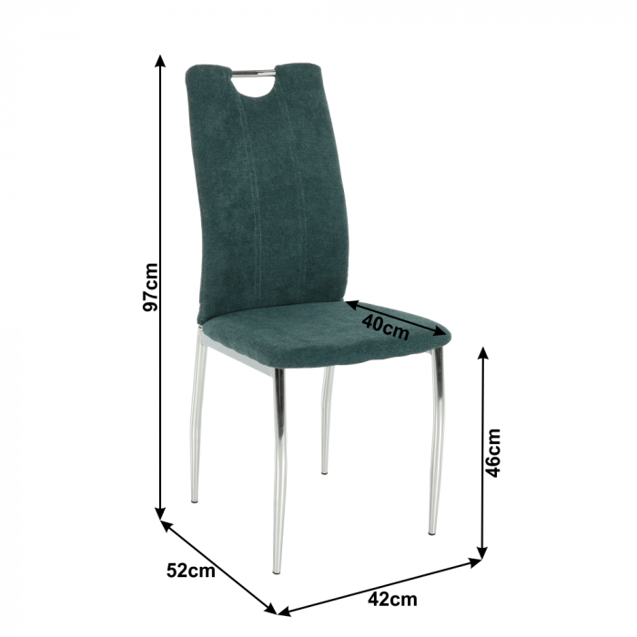 Scaun bucătărie, material textil azur/crom, OLIVA NEW [13]