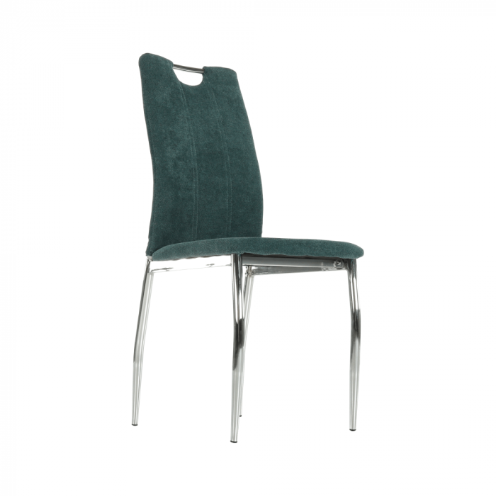 Scaun bucătărie, material textil azur/crom, OLIVA NEW [11]