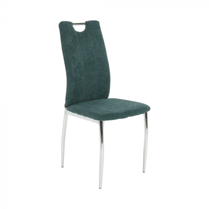 Scaun bucătărie, material textil azur/crom, OLIVA NEW [9]