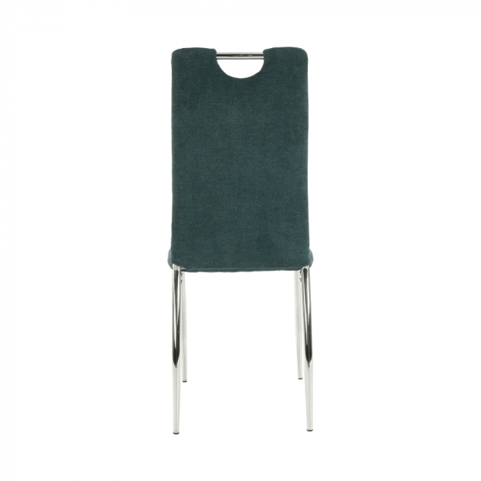 Scaun bucătărie, material textil azur/crom, OLIVA NEW [18]