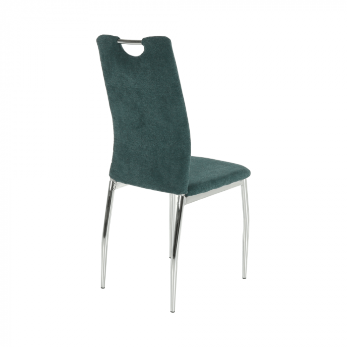 Scaun bucătărie, material textil azur/crom, OLIVA NEW [7]