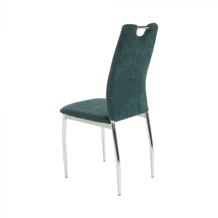 Scaun bucătărie, material textil azur/crom, OLIVA NEW [5]