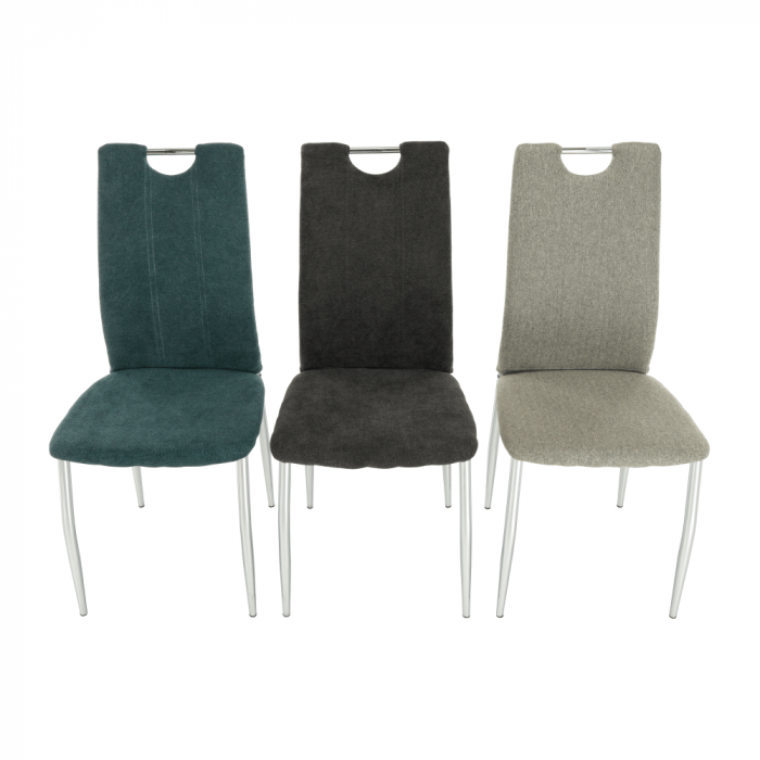 Scaun bucătărie, material textil bej/crom, OLIVA NEW [11]
