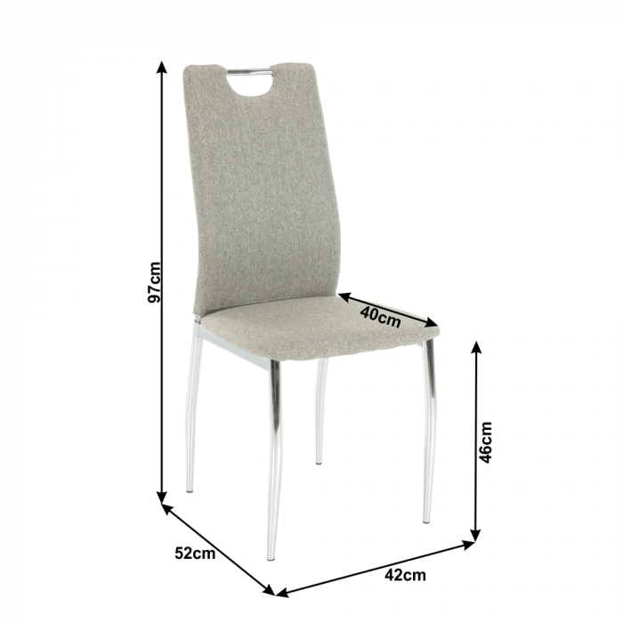 Scaun bucătărie, material textil bej/crom, OLIVA NEW [15]
