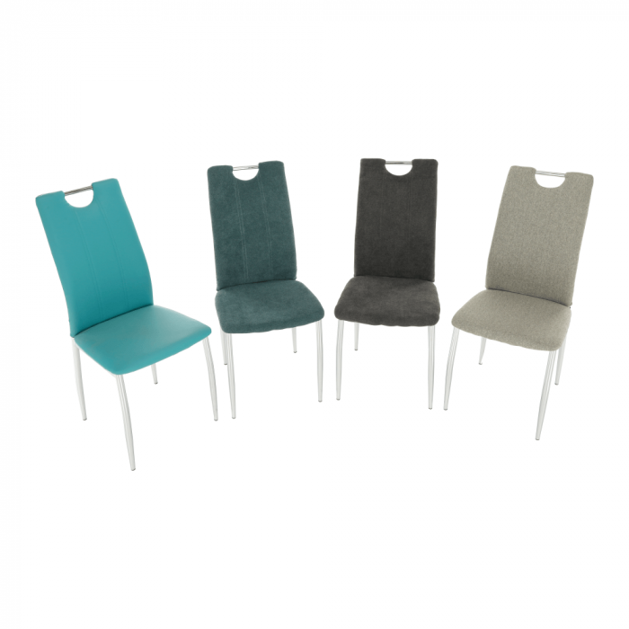 Scaun bucătărie, material textil bej/crom, OLIVA NEW [9]