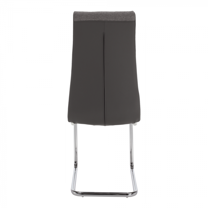 Scaun bucătărie, material textil gri deschis/piele ecologică gri/crom, SALOMA NEW [8]