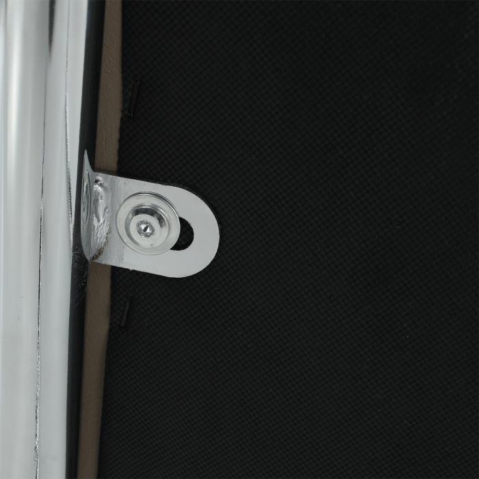 Scaun bucătărie, material textil maro/piele ecologică bej/crom, SALOMA NEW [5]