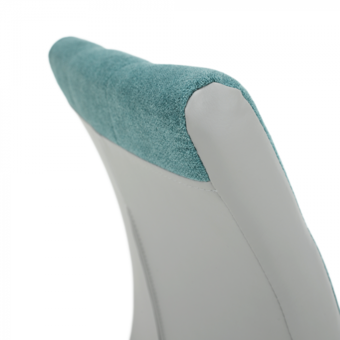 Scaun bucătărie, material textil mentol/piele ecologică gri/crom, SALOMA NEW [9]