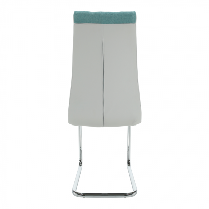 Scaun bucătărie, material textil mentol/piele ecologică gri/crom, SALOMA NEW [10]