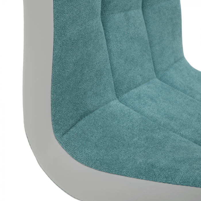 Scaun bucătărie, material textil mentol/piele ecologică gri/crom, SALOMA NEW [8]