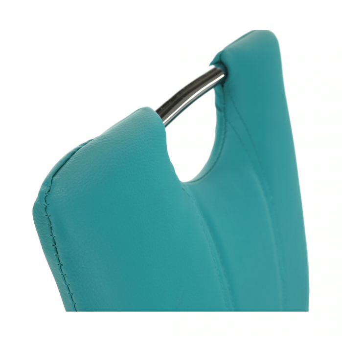 Scaun bucătărie, piele ecologică albastru petrol/crom, OLIVA NEW [5]