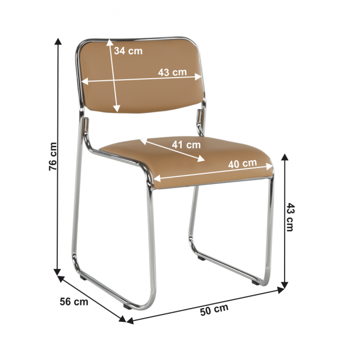 Scaun conferinţă, piele ecologică maro, BULUT [19]