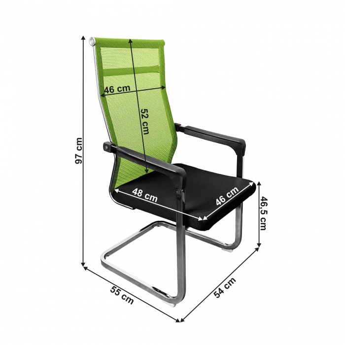 Scaun conferinţă, verde/negru, RIMALA NEW [2]