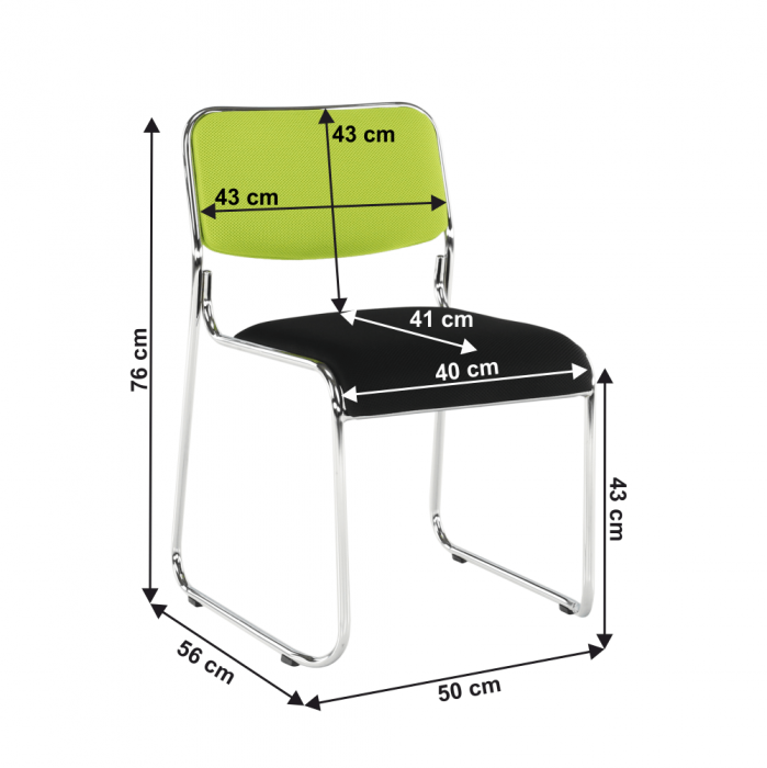 Scaun conferinţă, verde/plasă neagră, BULUT [16]