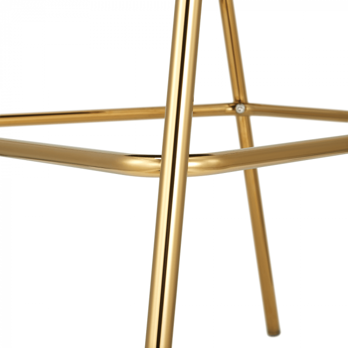 Scaun de bar de design, ţesătură bej Velvet/gold crom auriu, DASMIN TIP 2 [5]