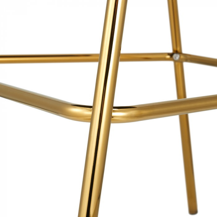 Scaun de bar de design, ţesătură gri-maro Velvet/gold crom auriu, DASMIN TIP 2 [3]