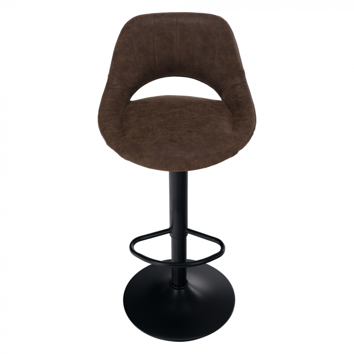 Scaun de bar, material textil maro cu efect de piele întoarsă, LORASA NEW [2]