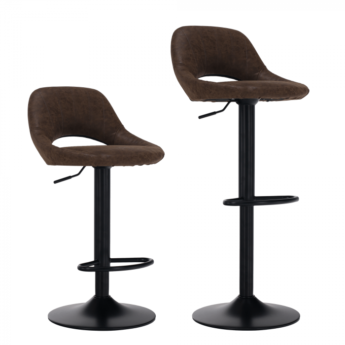 Scaun de bar, material textil maro cu efect de piele întoarsă, LORASA NEW [9]