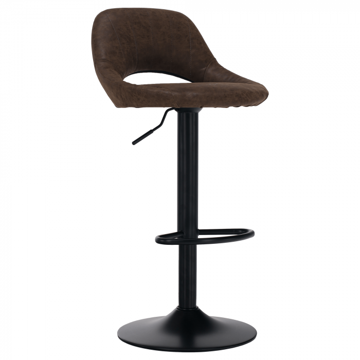 Scaun de bar, material textil maro cu efect de piele întoarsă, LORASA NEW [1]