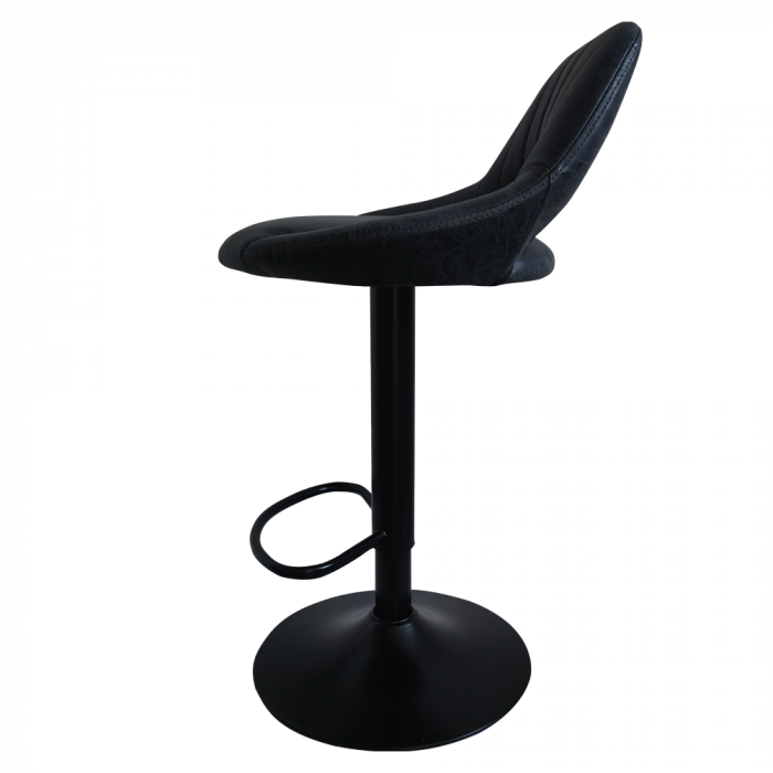 Scaun de bar, material textil negru cu efect de piele întoarsă, LORASA NEW [3]