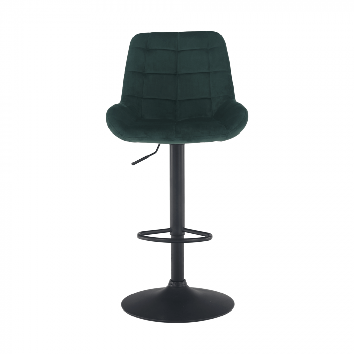 Scaun de bar, material textil Velvet verde închis, CHIRO [4]