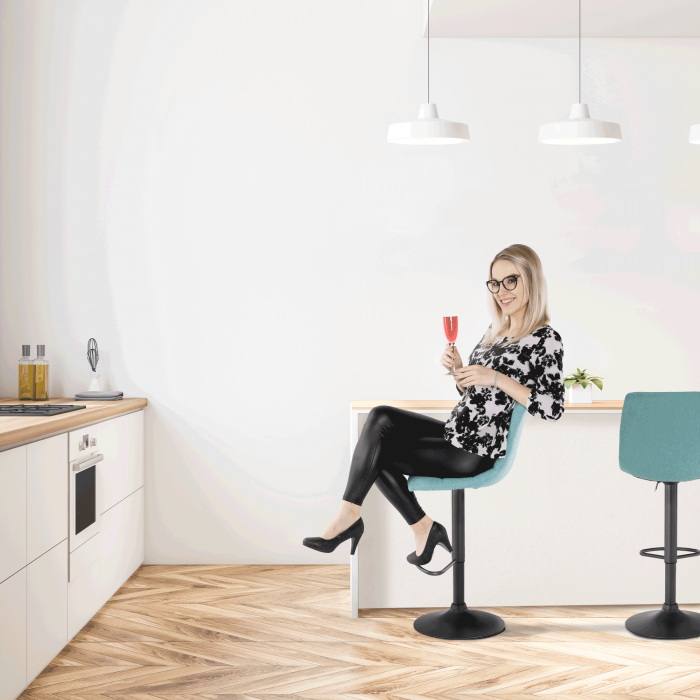 Scaun de bar, mentol / negru, LAHELA [2]