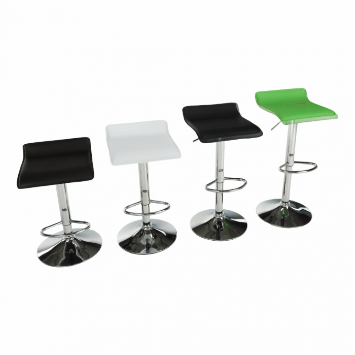 Scaun de bar, piele eco neagră/crom, LARIA NEW [2]