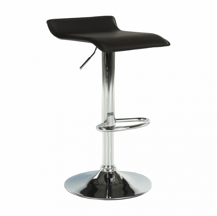 Scaun de bar, piele eco neagră/crom, LARIA NEW [5]