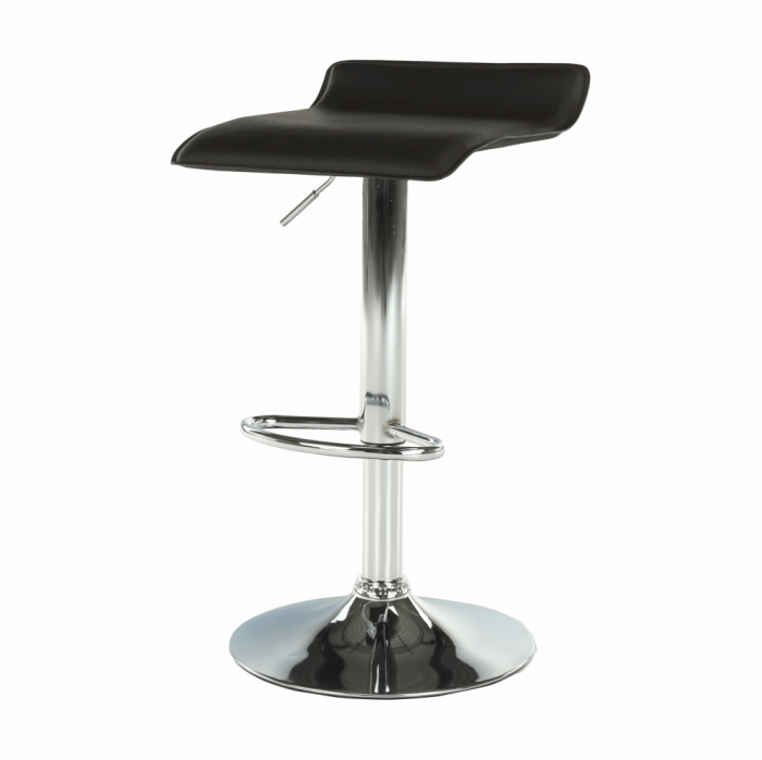 Scaun de bar, piele eco neagră/crom, LARIA NEW [10]