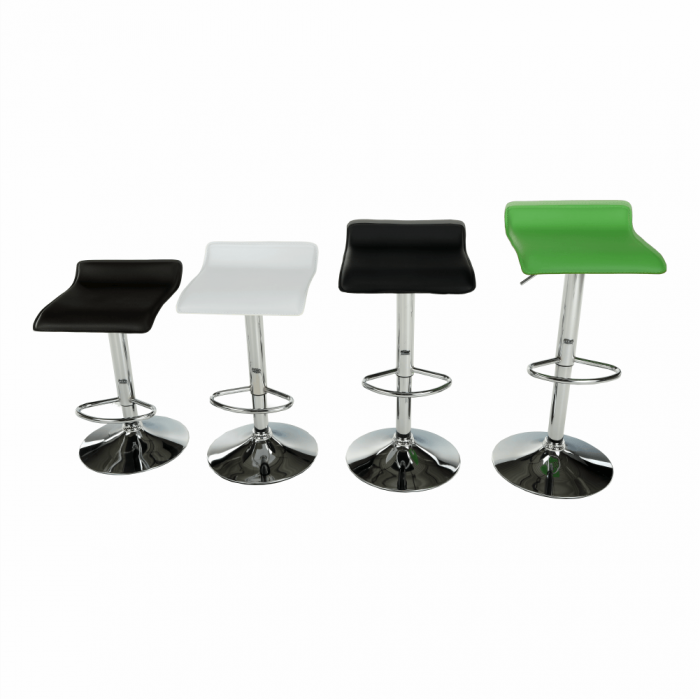 Scaun de bar, piele eco neagră/crom, LARIA NEW [3]