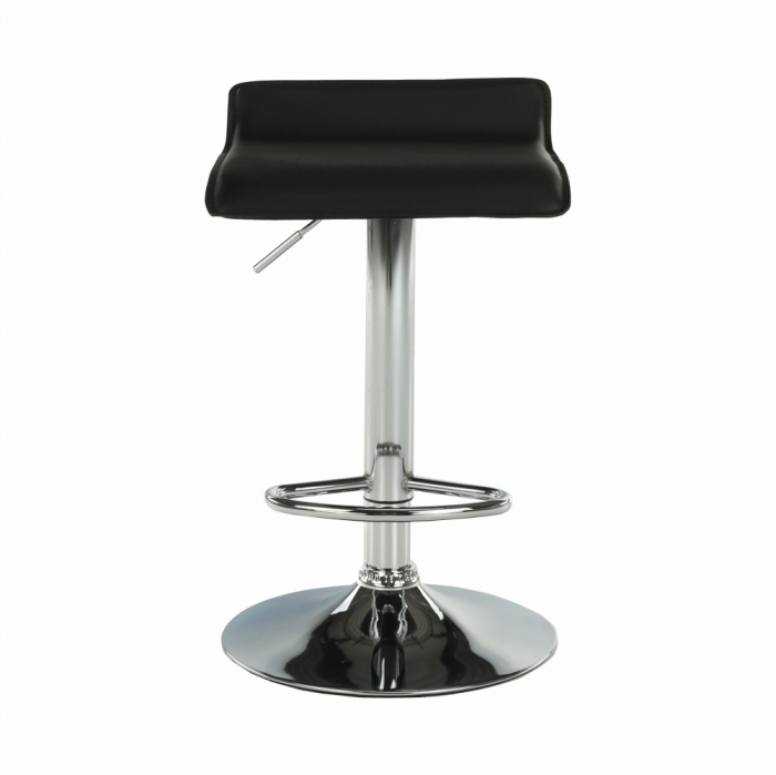Scaun de bar, piele eco neagră/crom, LARIA NEW [11]