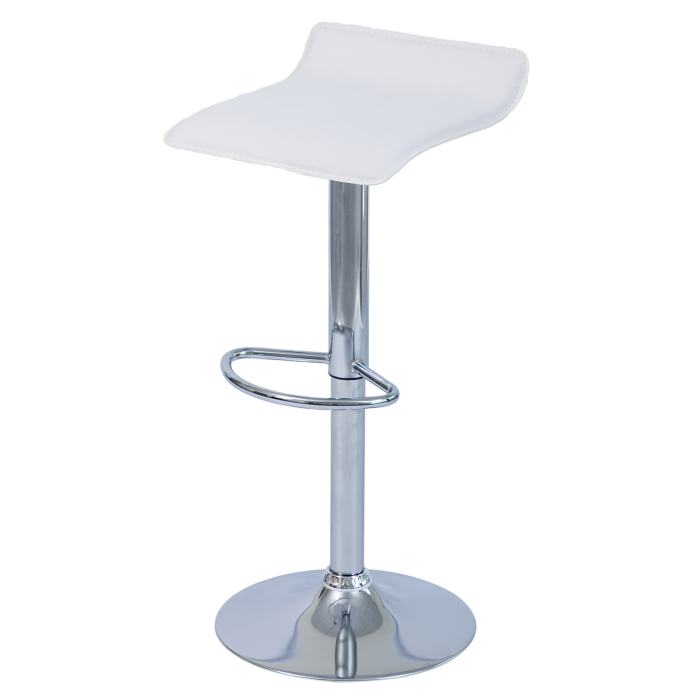 Scaun de bar, piele ecologică alb/crom LARIA 2 NEW [3]