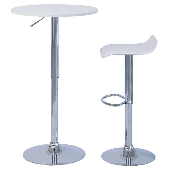 Scaun de bar, piele ecologică alb/crom LARIA 2 NEW [6]