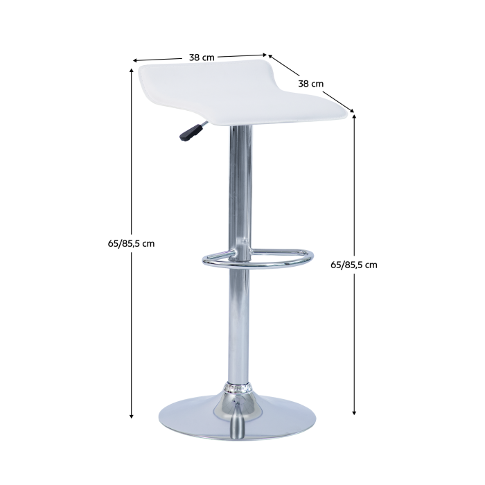 Scaun de bar, piele ecologică alb/crom LARIA 2 NEW [10]