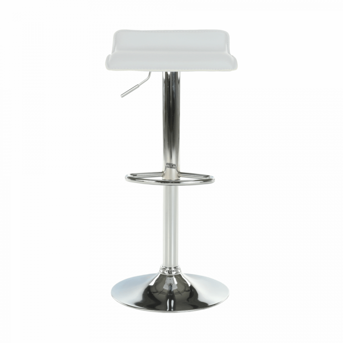 Scaun de bar, piele ecologică alb/crom LARIA NEW [4]