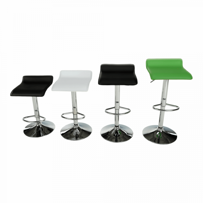 Scaun de bar, piele ecologică alb/crom LARIA NEW [3]