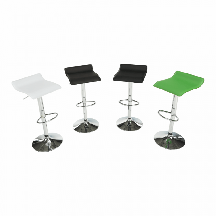 Scaun de bar, piele ecologică alb/crom LARIA NEW [11]