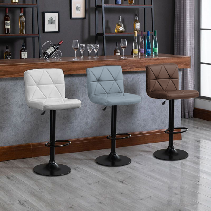 Scaun de bar, piele ecologică alb/negru, SELEST [2]