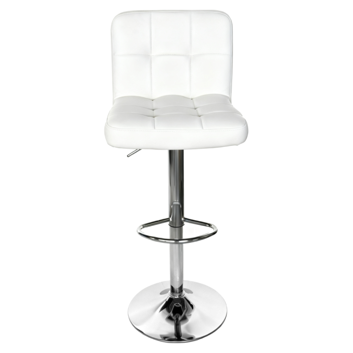 Scaun de bar, piele ecologică albă/crom, KANDY 2 NEW [2]