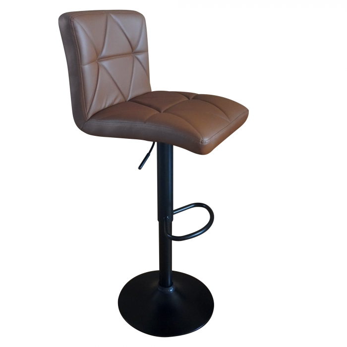 Scaun de bar, piele ecologică maro/negru, SELEST [4]