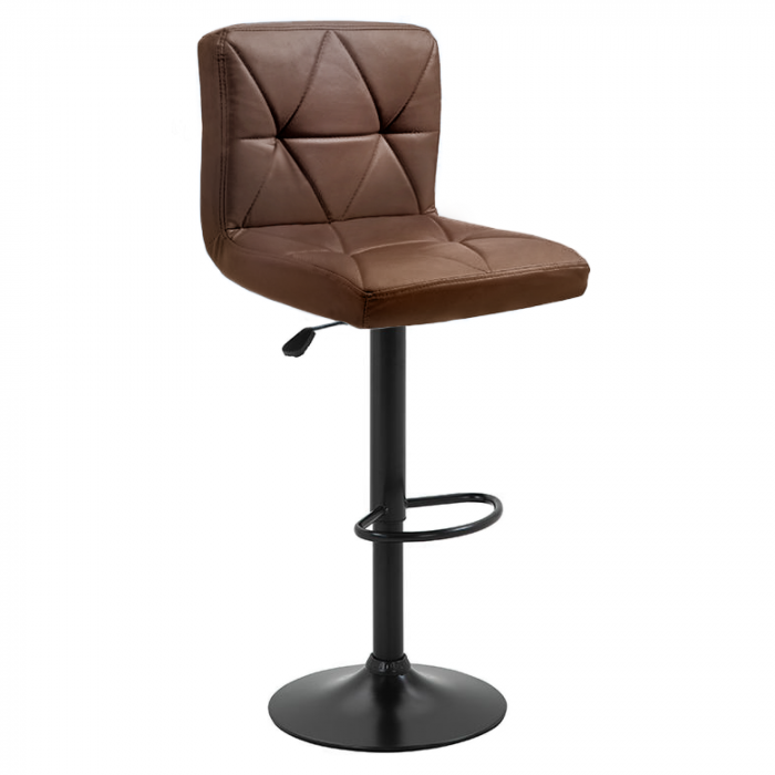 Scaun de bar, piele ecologică maro/negru, SELEST [1]
