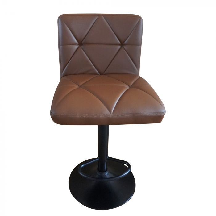 Scaun de bar, piele ecologică maro/negru, SELEST [7]