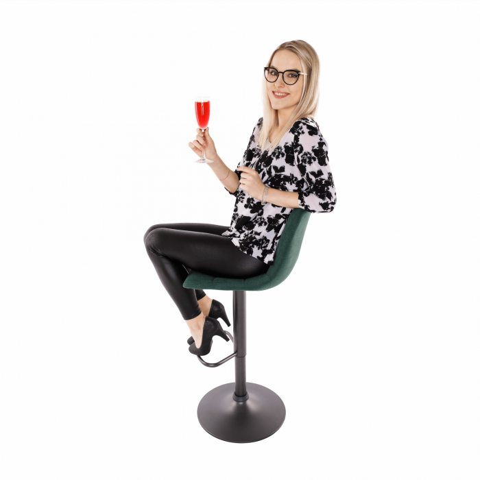 Scaun de bar, verde / negru, LAHELA [6]