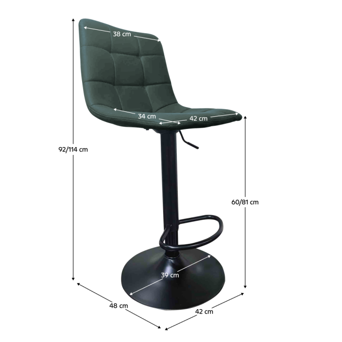 Scaun de bar, verde/negru, LAHELA NEW [7]