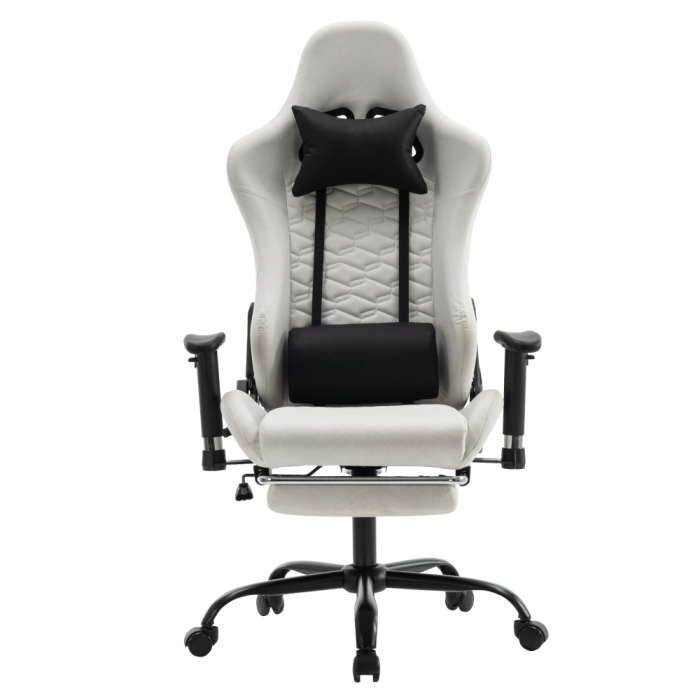 Scaun de birou/gaming, alb/negru, PAPIBAS [5]